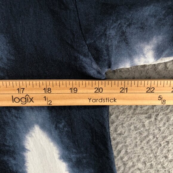 Ali Miles Tunic Womens Small Navy Tie Dye Polka Dot 3/4 Sleeve Oversized Buttons - Picture 8 of 10